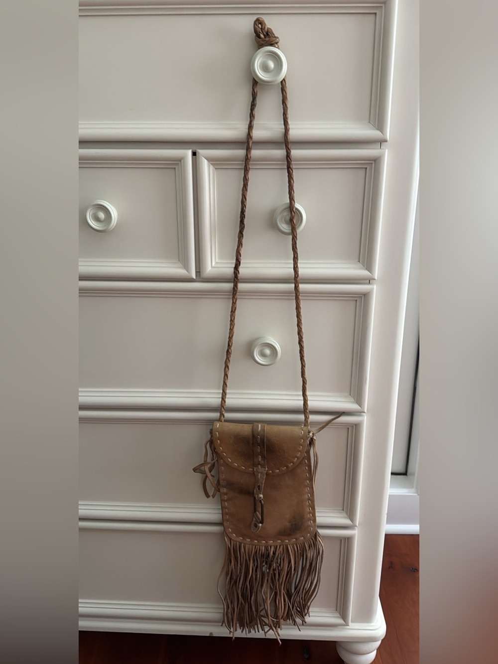 Bed Stu Brown Suede Fringe Crossbody Bag